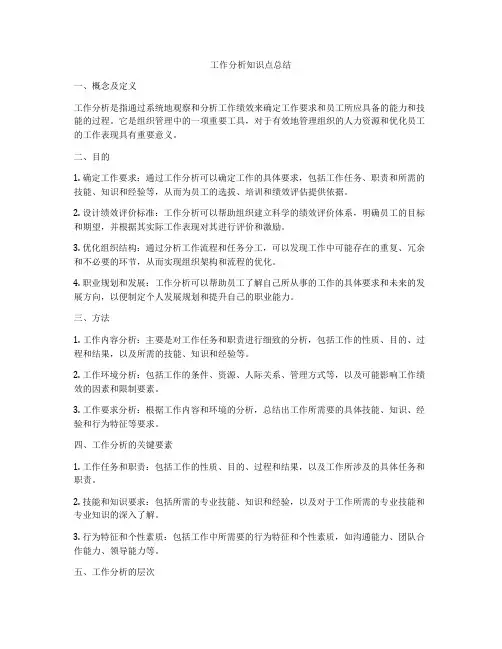 工作分析知识点总结