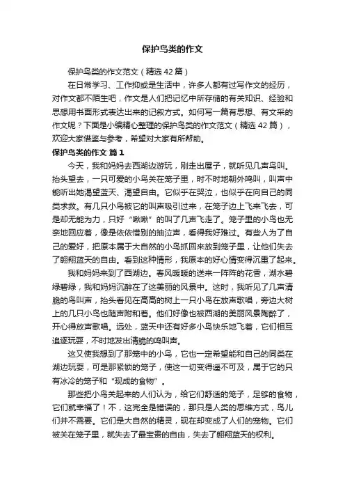保护鸟类的作文
