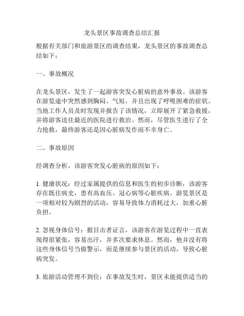 龙头景区事故调查总结汇报