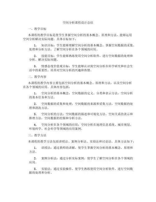 空间分析课程设计总结