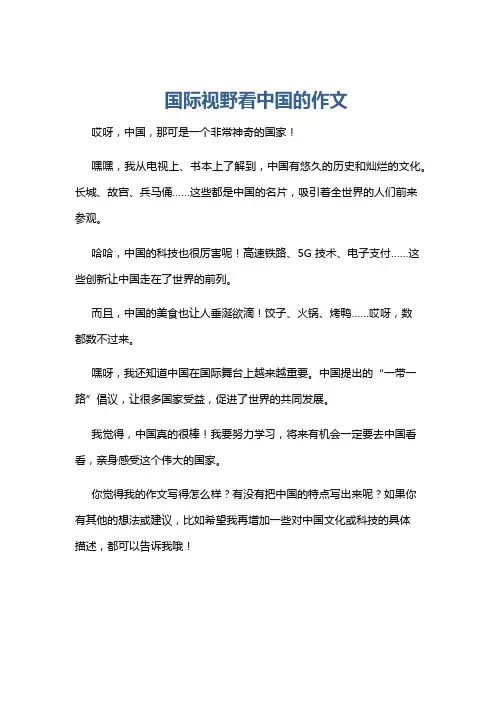 国际视野看中国的作文