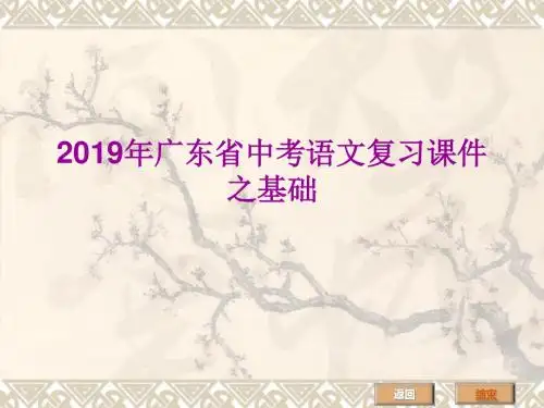 2019年广东中考语文总复习之基础-精品文档