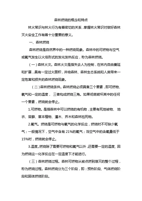 森林燃烧的概念和特点
