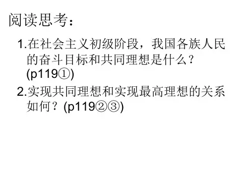 九年级政治谈社会理想树坚定信念(PPT)5-4