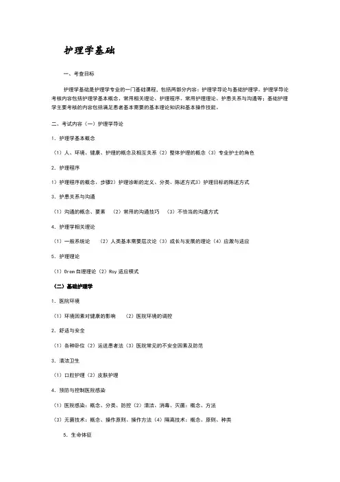 护理综合大纲