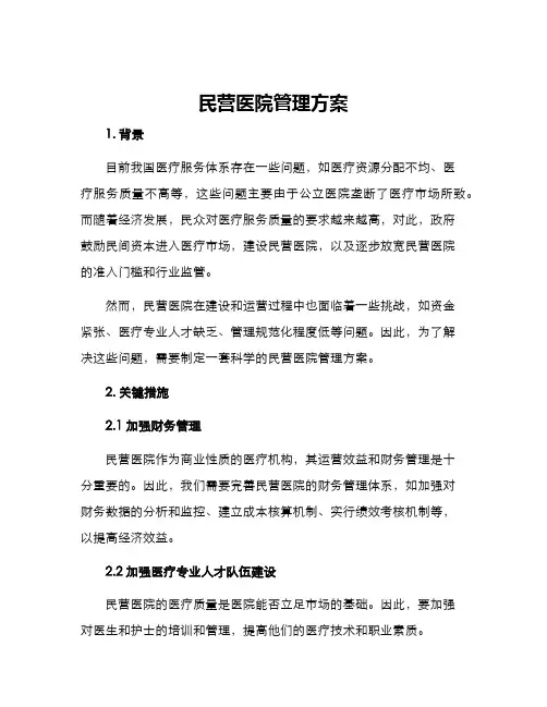 民营医院管理方案
