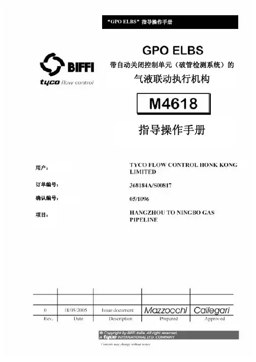 气液联动执行机构说明书-中文版