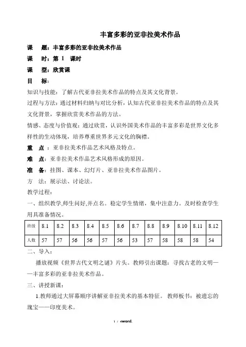 丰富多彩的亚非拉美术作品1精选.