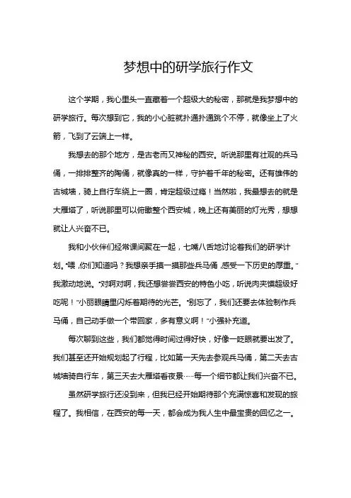 梦想中的研学旅行作文