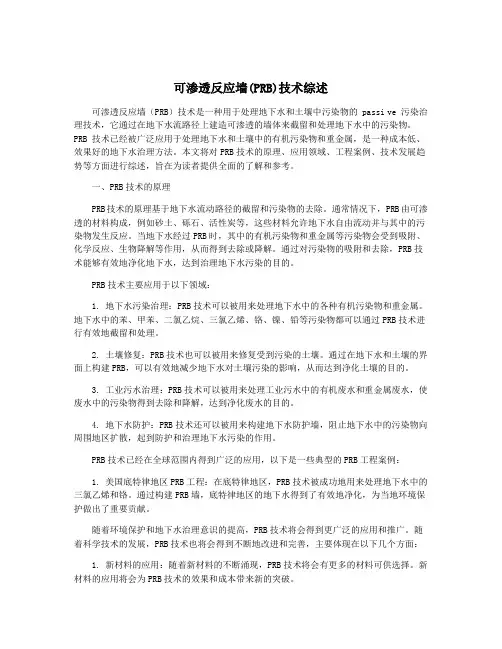 可渗透反应墙(PRB)技术综述