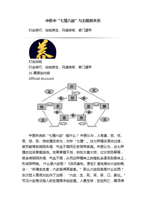 中医中“七情六欲”与五脏的关系