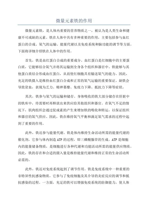 微量元素铁的作用