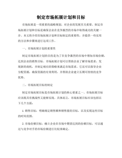 制定市场拓展计划和目标