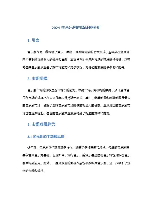 2024年音乐剧市场环境分析