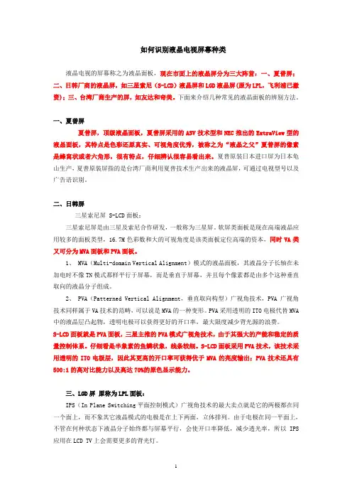 如何识别液晶电视屏幕种类