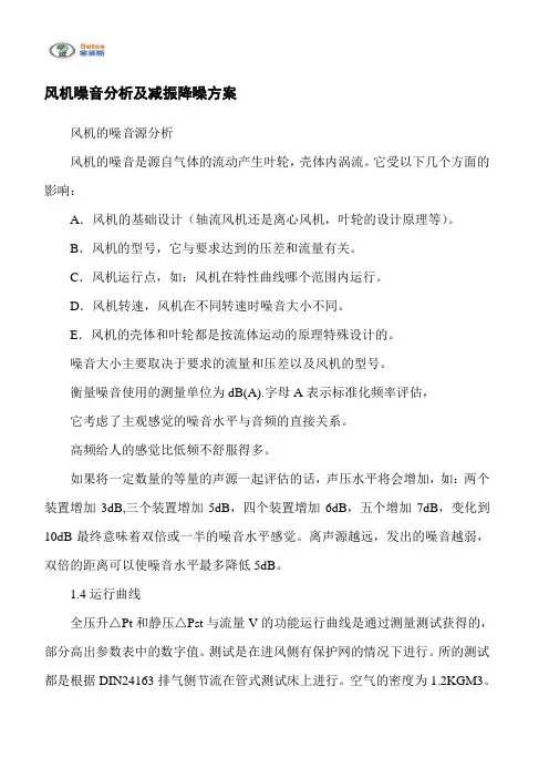风机噪音分析及减振降噪方案
