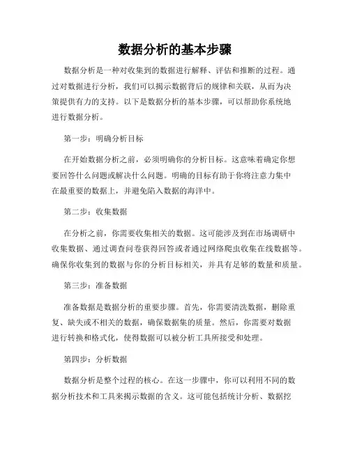 数据分析的基本步骤