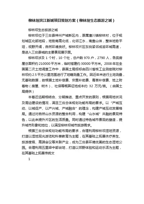 柳林坝滨江新城项目策划方案（柳林坝生态旅游之城）