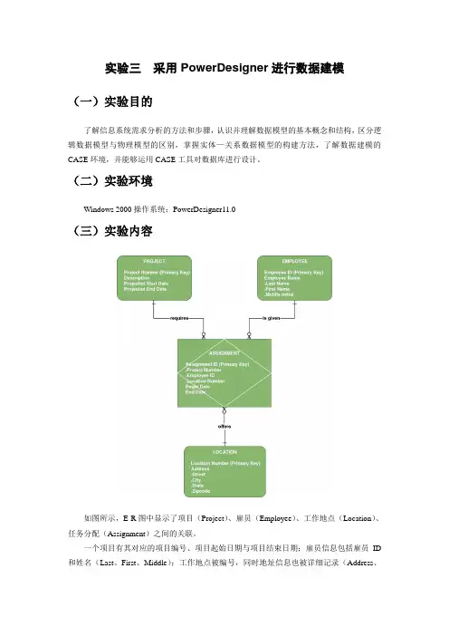 采用PowerDesigner进行数据建模