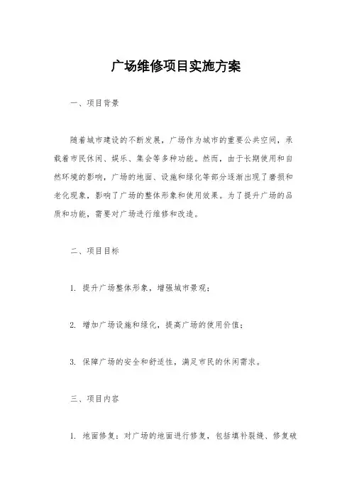 广场维修项目实施方案