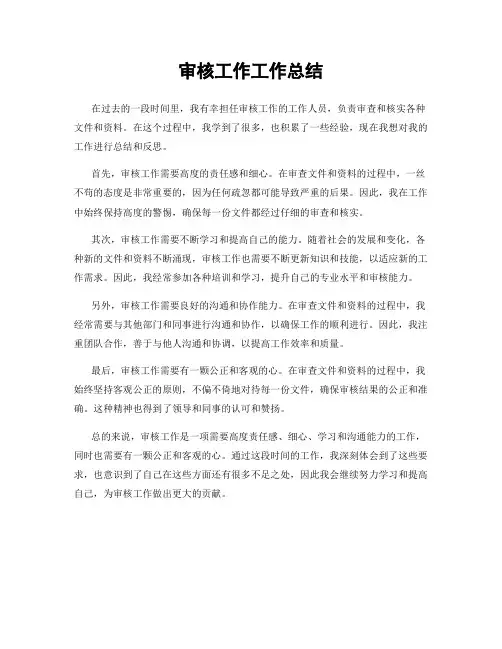 审核工作工作总结
