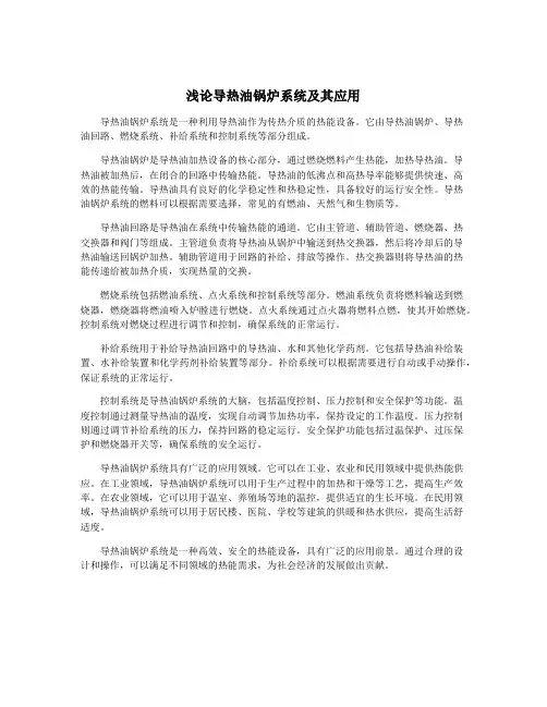浅论导热油锅炉系统及其应用