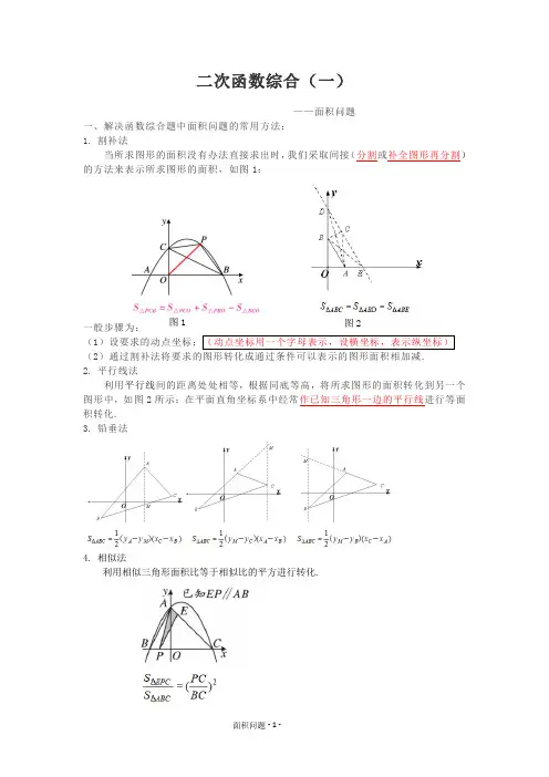 二次函数综合(一)——面积问题
