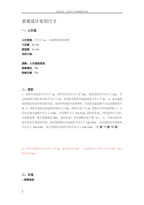 景观设计常用尺寸