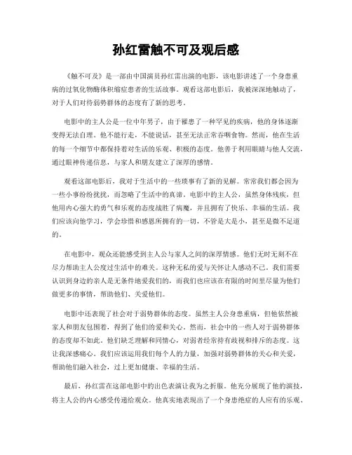 孙红雷触不可及观后感