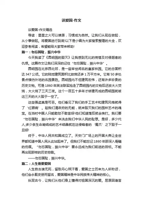 谈爱国-作文精选