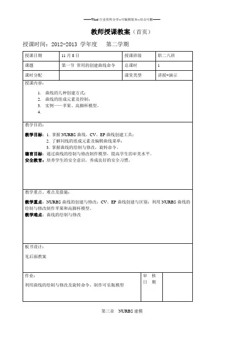Maya常用的创建曲线命令