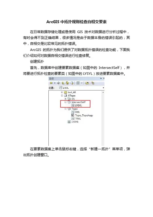 ArcGIS中拓扑规则检查自相交要素