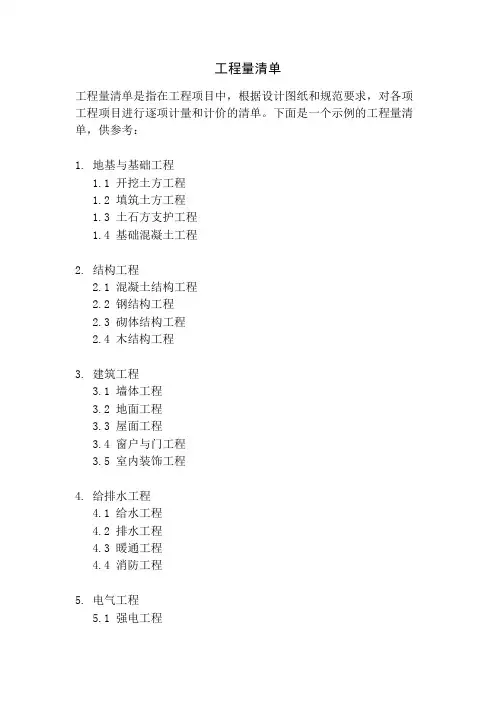工程量清单