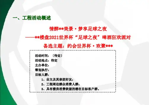 某楼盘世界杯足球之夜啤酒狂欢活动方案