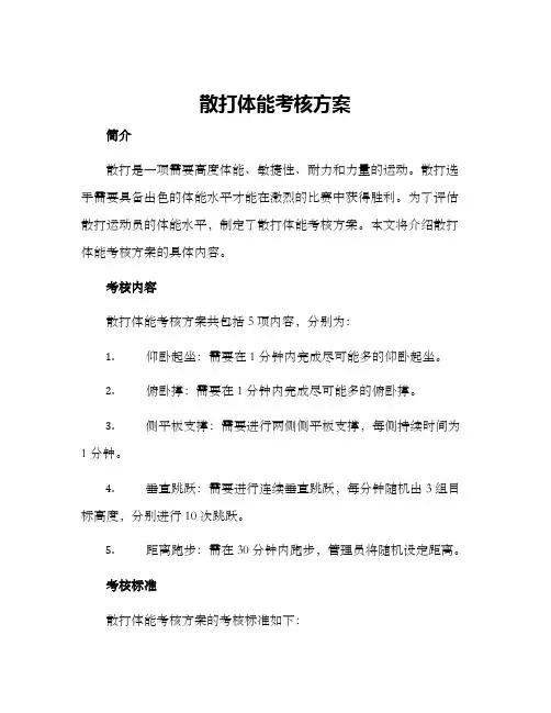 散打体能考核方案