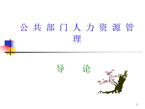 公共部门人力资源管理课件
