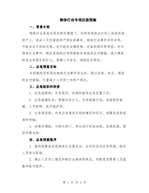 物体打击专项应急预案