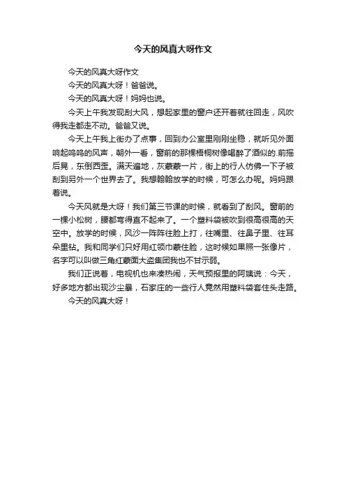 今天的风真大呀作文
