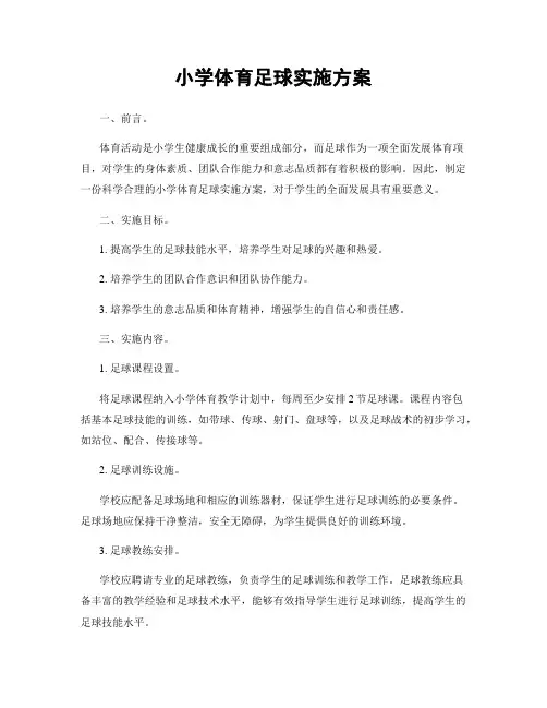 小学体育足球实施方案
