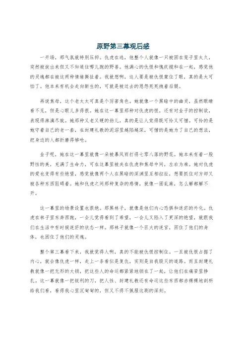 原野第三幕观后感