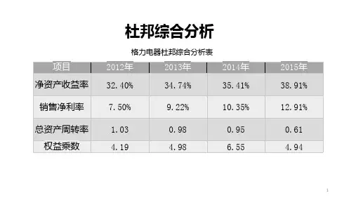 杜邦综合分析PPT课件