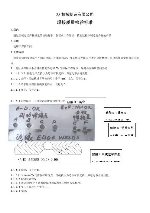 焊接质量检验标准.