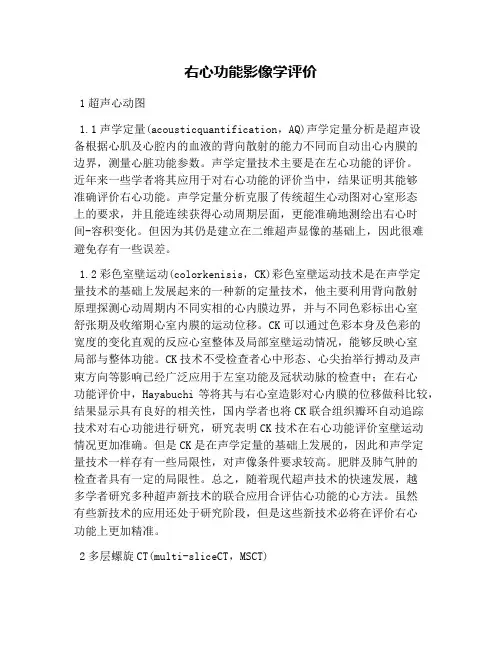 右心功能影像学评价