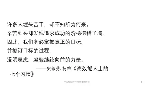 职业规划SMART目标管理原则课件