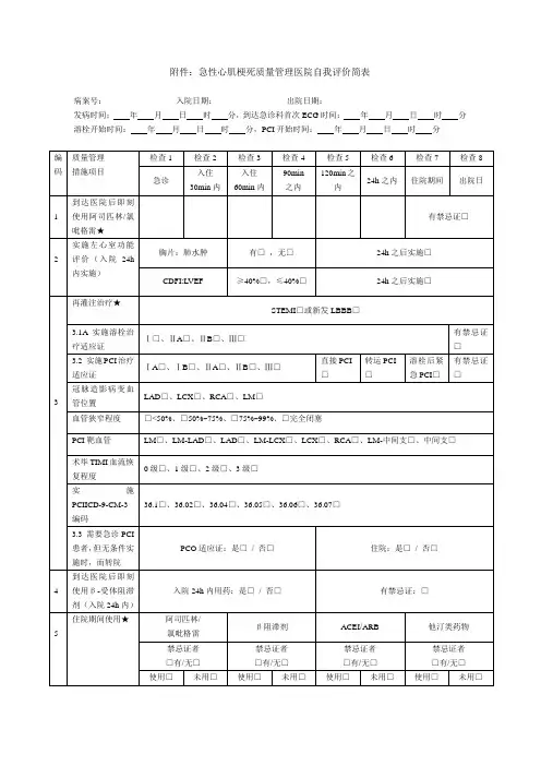 单病种质控表格