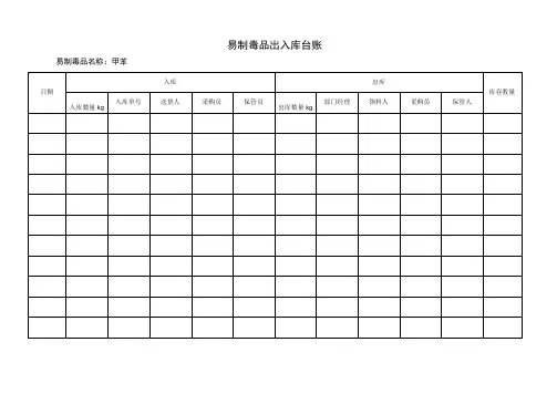 易制毒品出入库台账