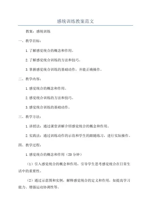感统训练教案范文
