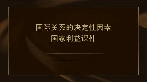 国际关系的决定性因素国家利益课件
