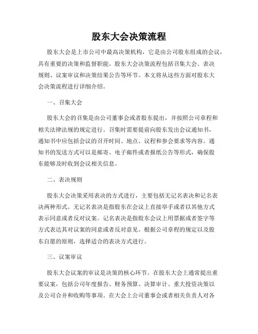 股东大会决策流程