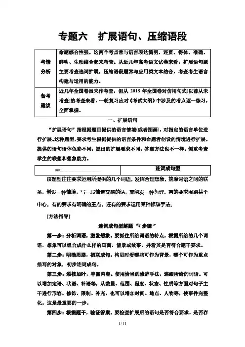 2020版 第1部分 专题6 扩展语句、压缩语段